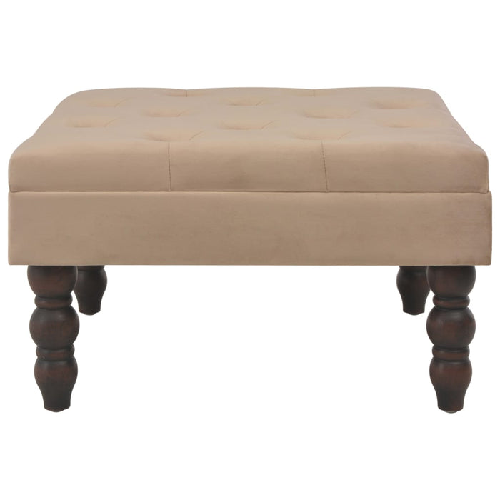Hocker Beige 60 x 60 x 36 cm Samt