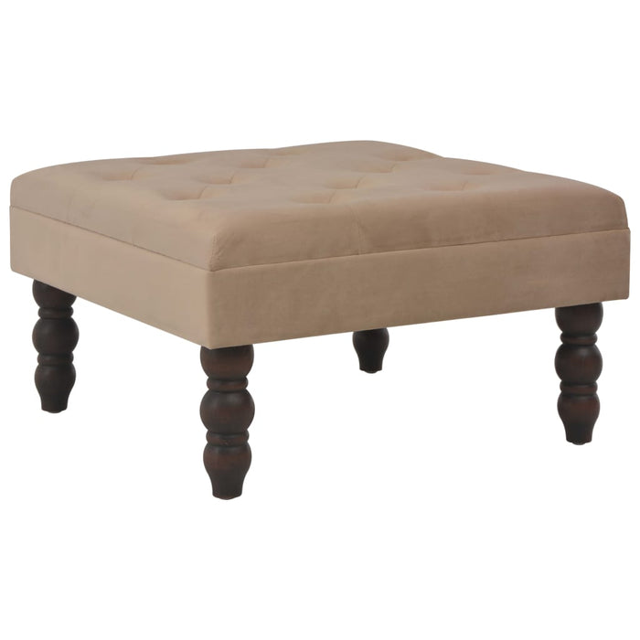Hocker Beige 60 x 60 x 36 cm Samt