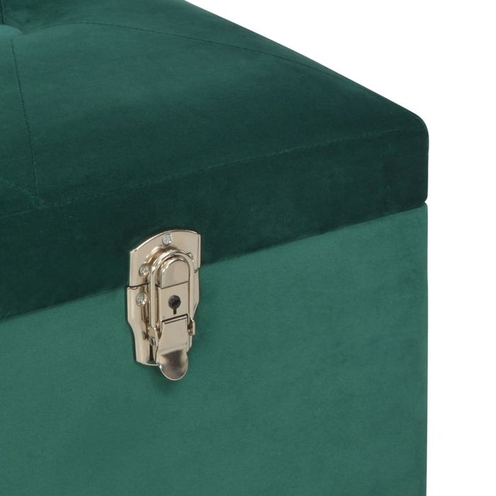 Bench with storage compartment 105 cm green velvet