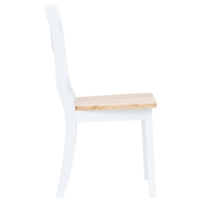 Dining Room Chairs 4 Pcs White Light Wood Solid Wood Rubber Tree