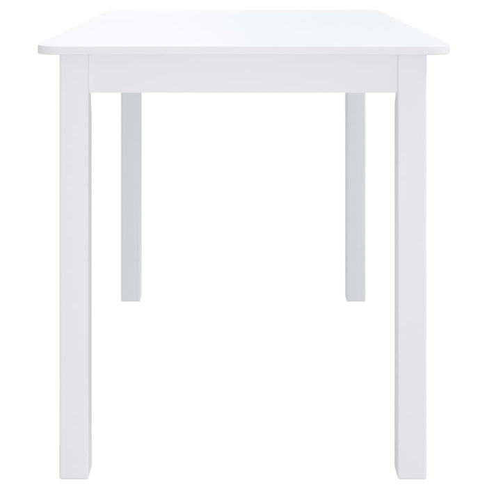 Dining table white 114x71x75 cm solid rubber wood