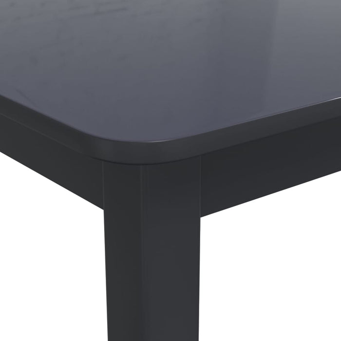 Dining table black 114x71x75 cm solid rubber wood