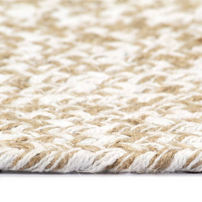 Carpet Handmade Jute White and Natural 150 cm