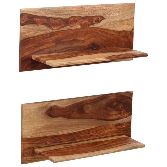 Wall shelves 2 pieces 58 x 26 x 20 cm solid wood