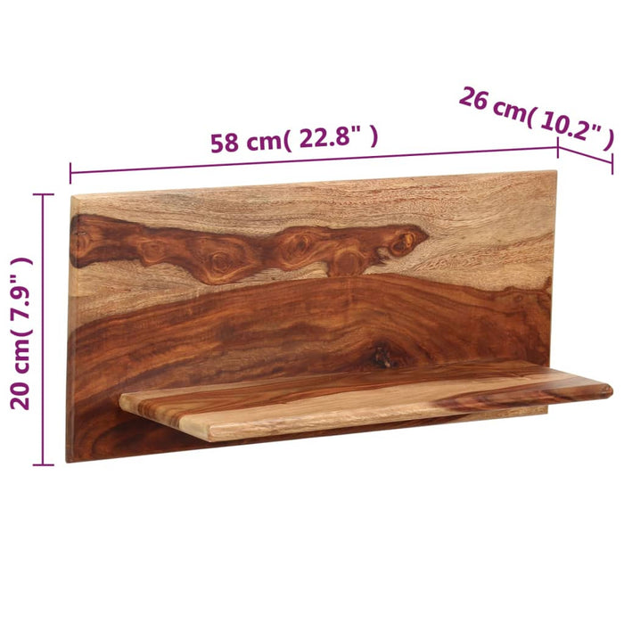 Wandregale 2 Stk. 58 x 26 x 20 cm Massivholz