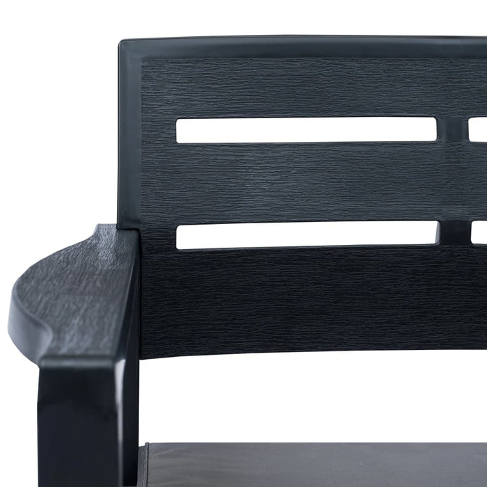 3-tlg. Garten-Essgruppe Anthrazit Kunststoff