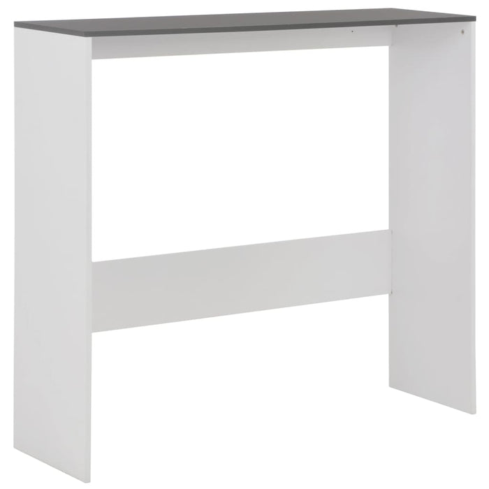 Bartisch mit 2 Tischplatten Weiß und Grau 130 x 40 x 120 cm