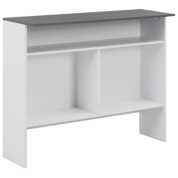 Bartisch mit 2 Tischplatten Weiß und Grau 130 x 40 x 120 cm