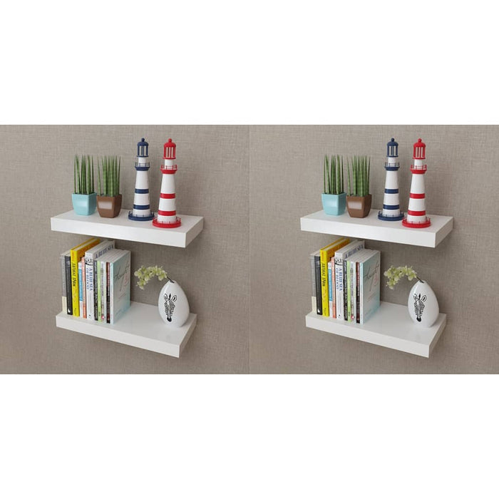 Wall shelves 4 pcs. White 40 cm