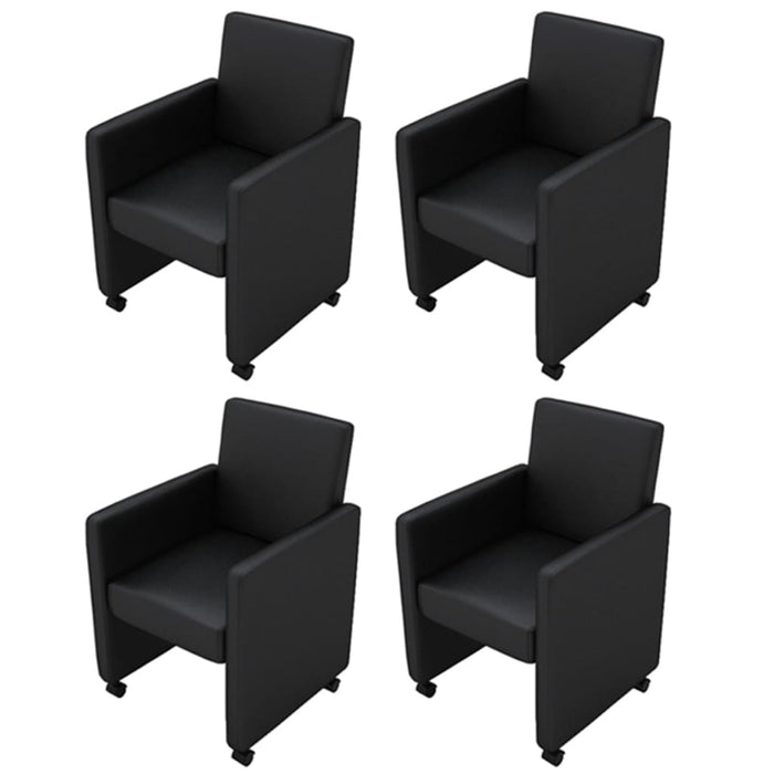 vidaXL Dining Chairs 4 pcs. Black Faux Leather