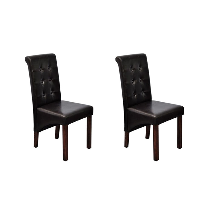 Dining room chairs 2 pcs. Brown faux leather