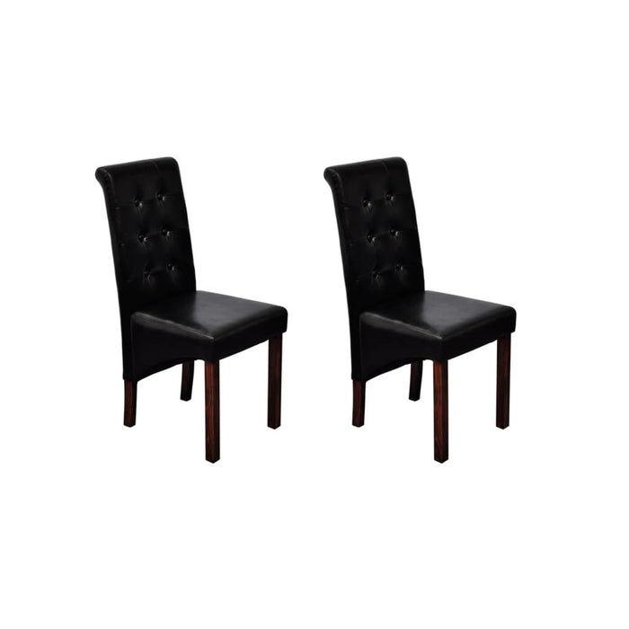 Dining room chairs 2 pcs. Black faux leather