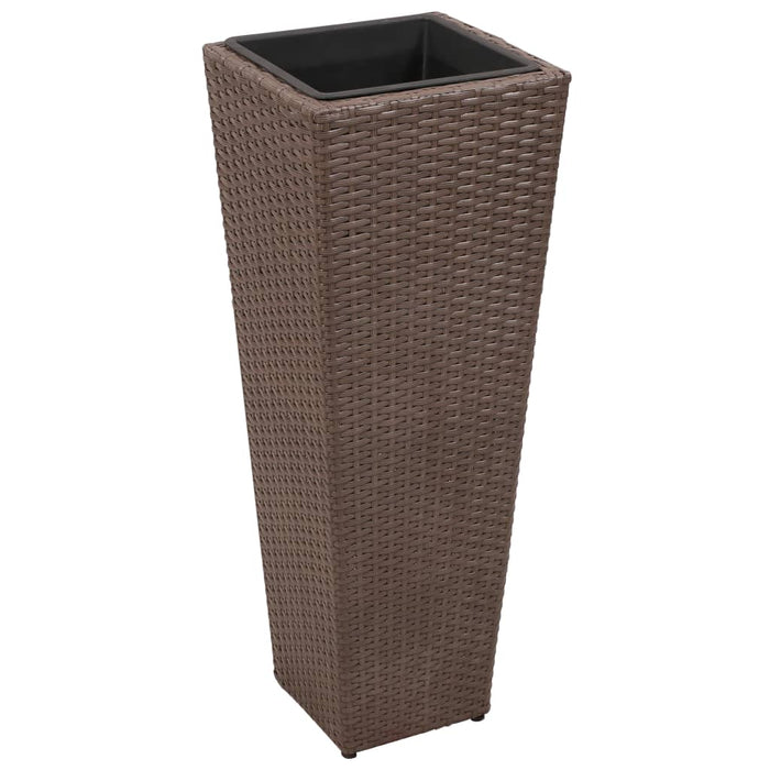 Garten-Hochbeet 3-tlg. Poly Rattan Braun
