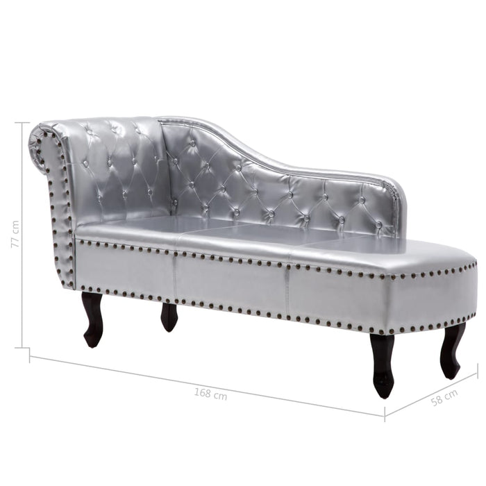 Chaiselongue Silbern Kunstleder