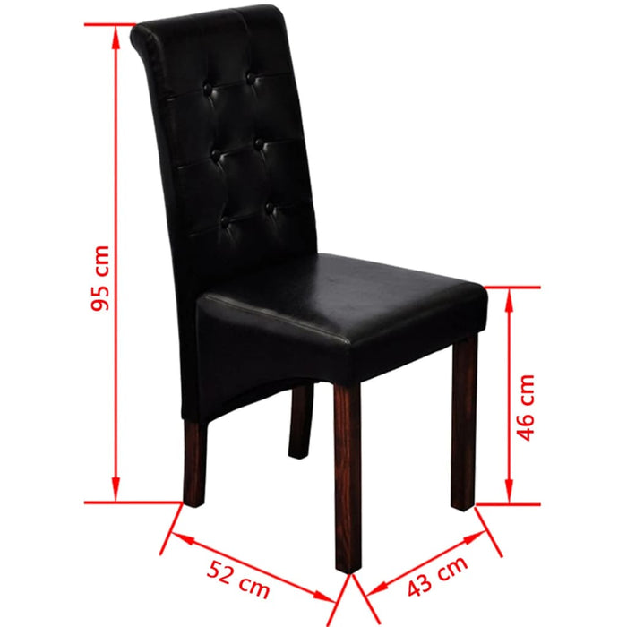 Dining room chairs 4 pcs. Black faux leather