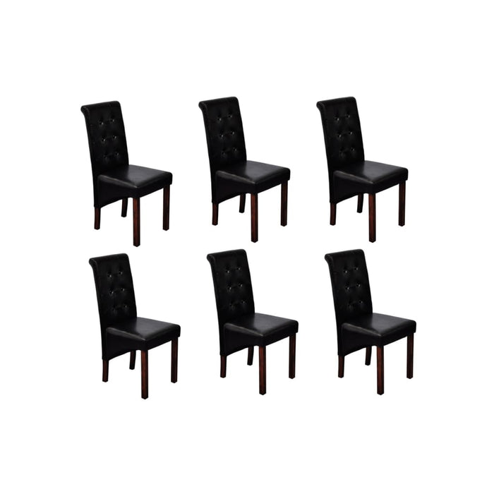 Dining room chairs 6 pcs. Black faux leather