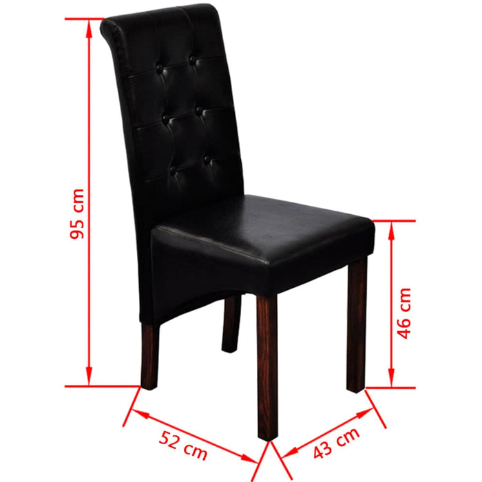 Dining room chairs 6 pcs. Black faux leather
