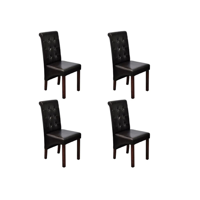 Dining room chairs 4 pcs. Brown faux leather