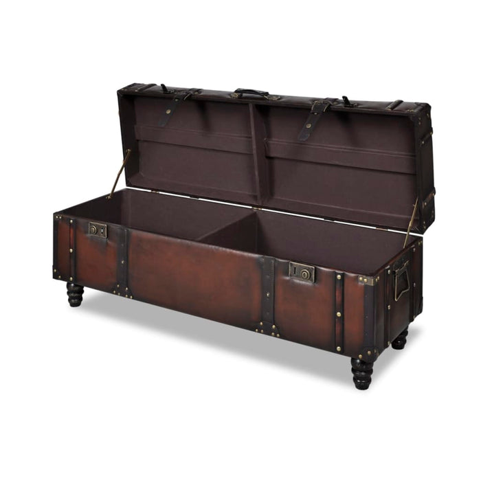 Seat chest set 3 pieces brown