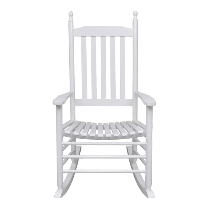 Rocking chair with curved seat white wood