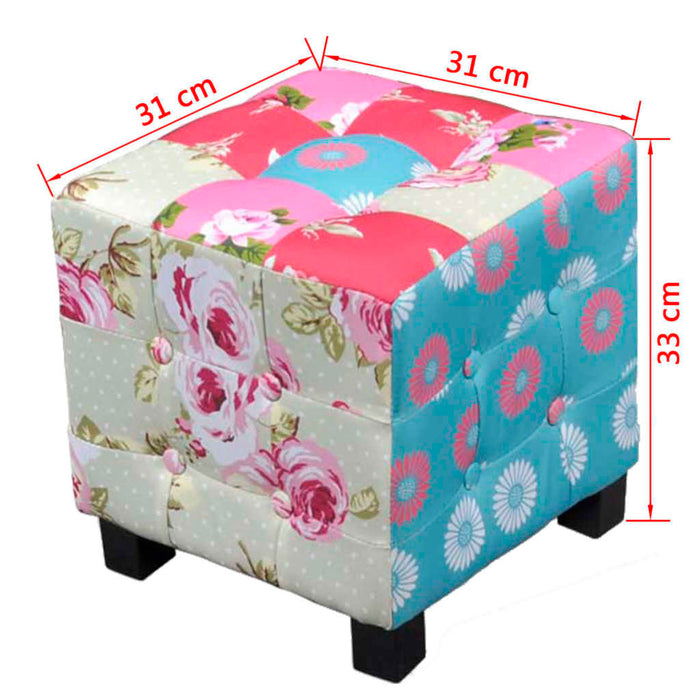 Französischer Sessel mit Fußhocker Patchwork-Design