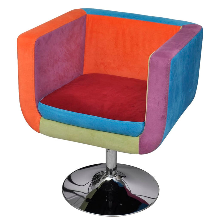 Würfel-Sessel mit Patchwork-Design Stoff
