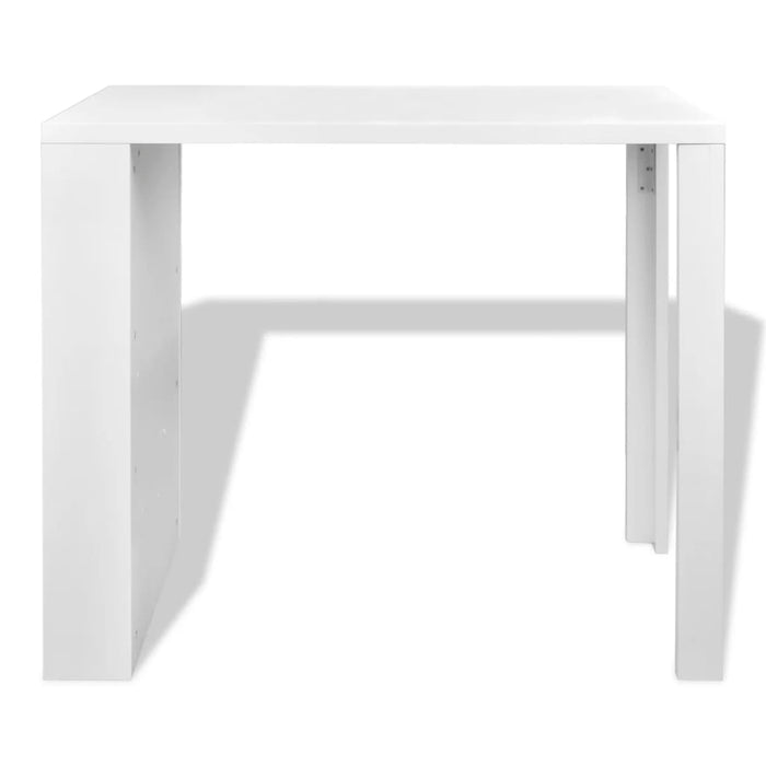 Bar table with shelf MDF high gloss white