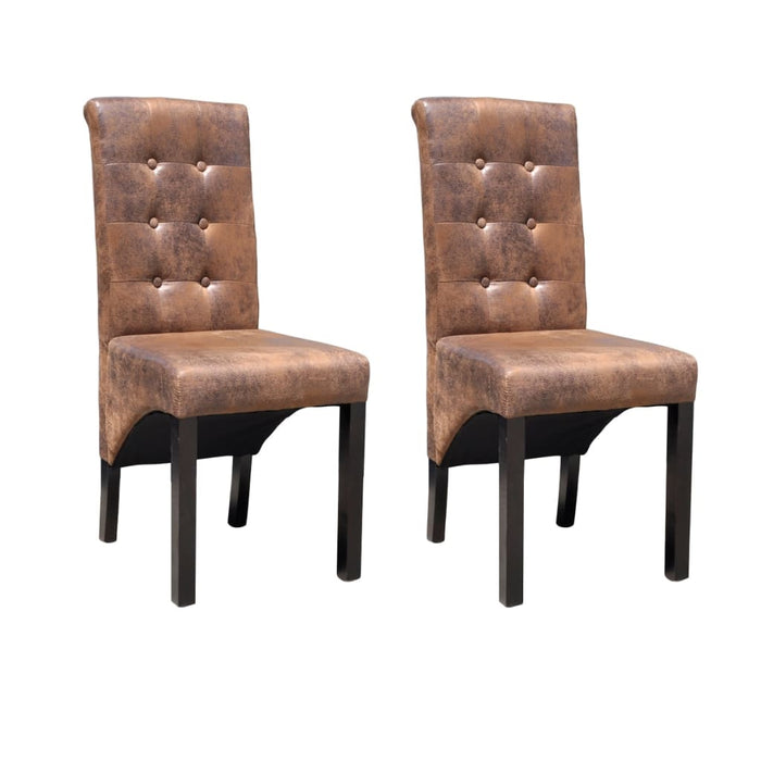 Dining room chairs 2 pcs. Brown faux leather