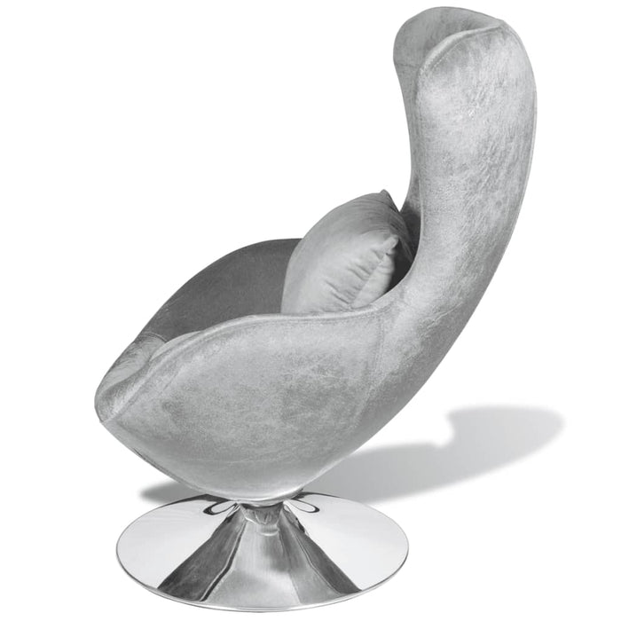 Sessel in Ei-Form Silbern