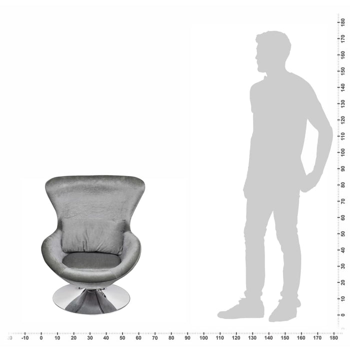Sessel in Ei-Form Silbern