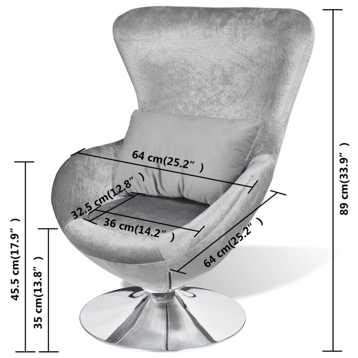Sessel in Ei-Form Silbern