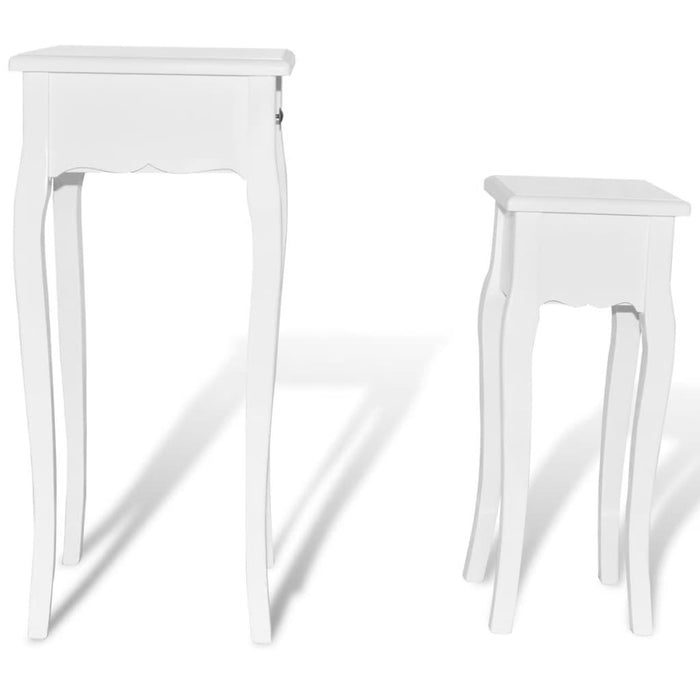 Satztisch-Set 2-tlg. mit Schublade Weiß