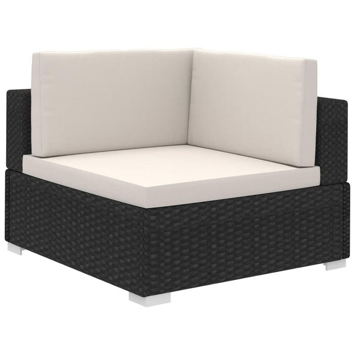 8-tlg. Garten-Lounge-Set mit Auflagen Poly Rattan Schwarz