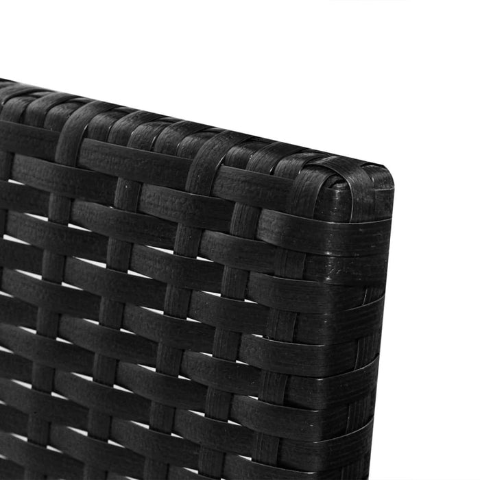 3-tlg. Garten-Lounge-Set mit Auflagen Poly Rattan Schwarz