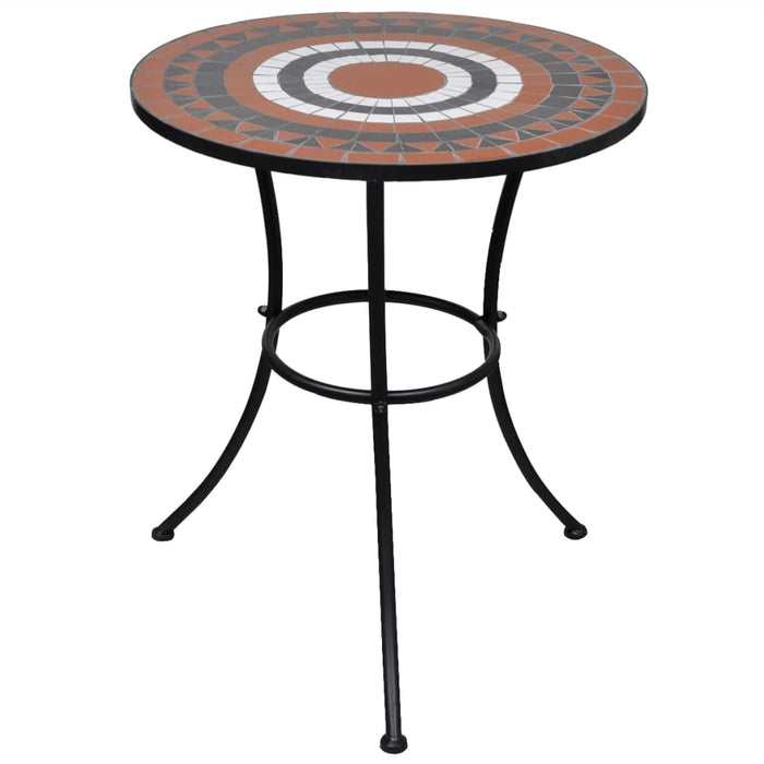 Bistro table terracotta red and white 60 cm mosaic