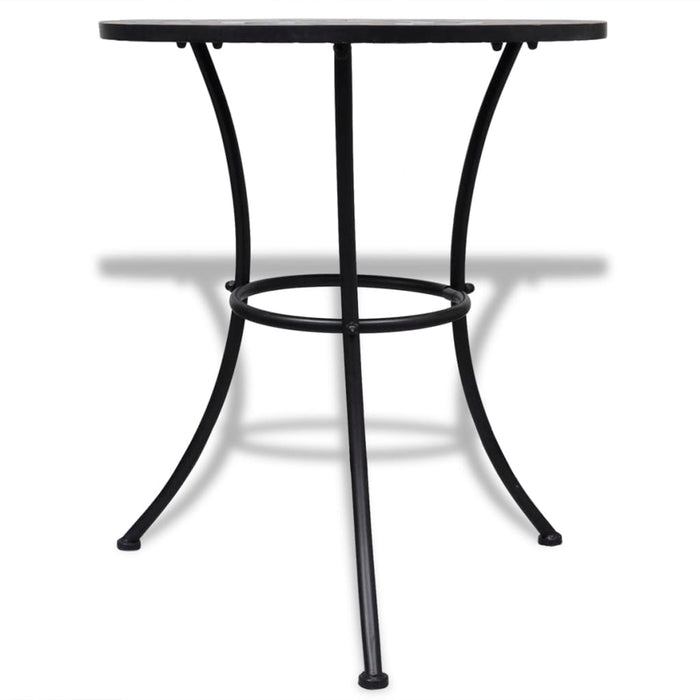 Bistrotisch Terracotta-Rot und Weiß 60 cm Mosaik