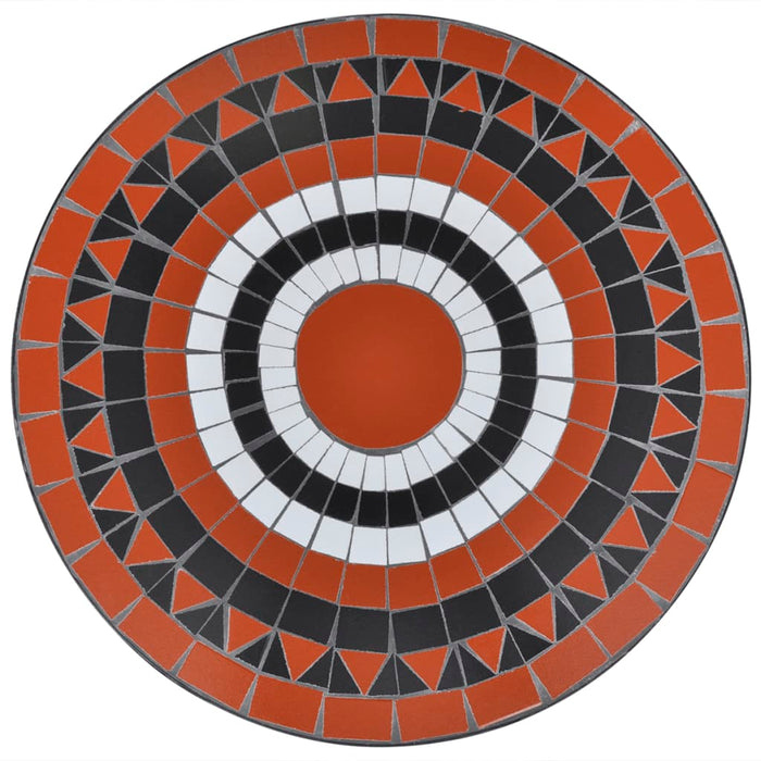 Bistrotisch Terracotta-Rot und Weiß 60 cm Mosaik