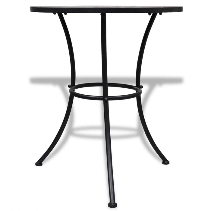 3-tlg. Bistro-Set Keramikfliese Terrakotta/Weiß