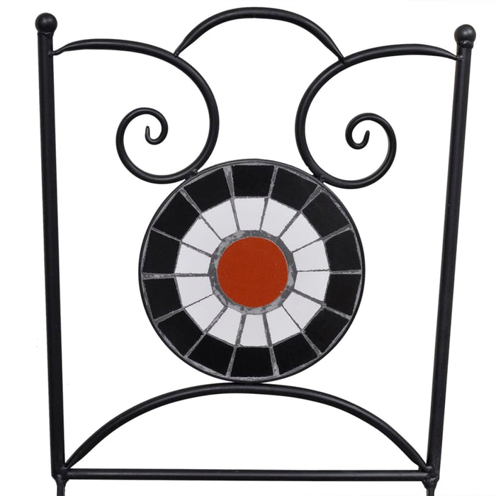 3-tlg. Bistro-Set Keramikfliese Terrakotta/Weiß