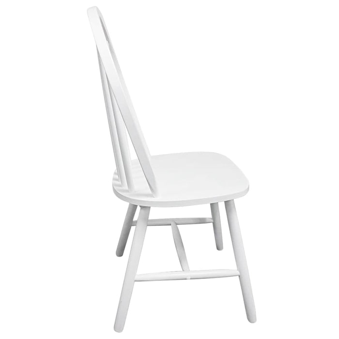 Dining room chairs 2 pcs. White rubberwood solid wood