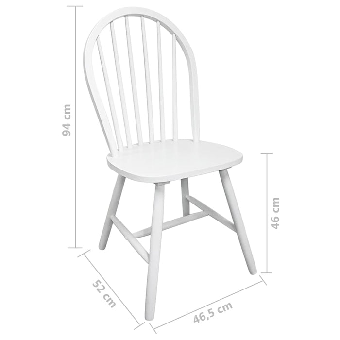 Dining room chairs 4 pcs. White rubberwood solid wood