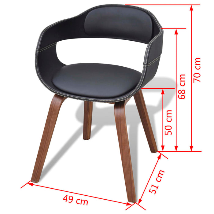 Esszimmerstühle 2 Stk. Schwarz Bugholz und Kunstleder