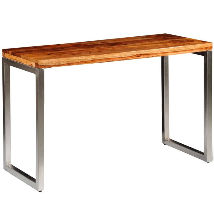 Dining table desk solid wood with steel legs