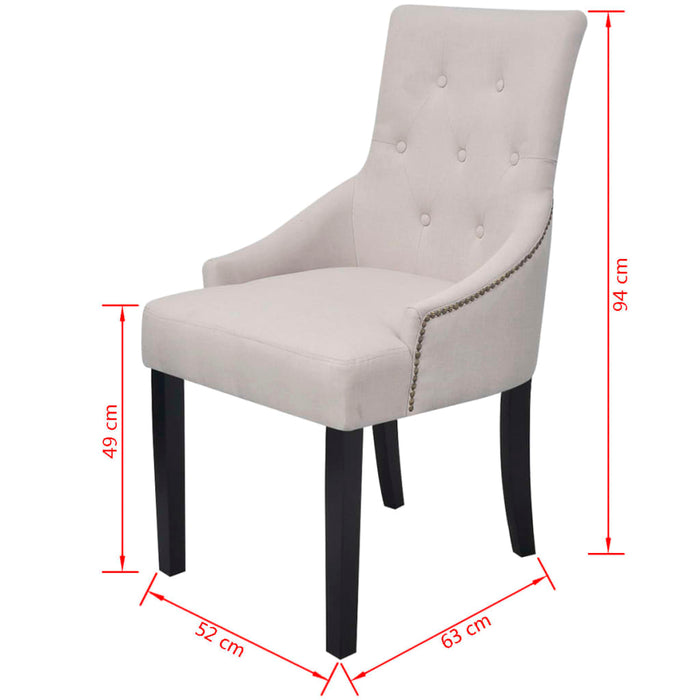Dining room chairs 2 pcs. Cream gray fabric