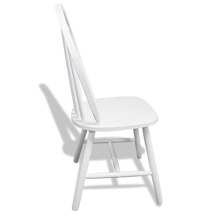 Dining room chairs 6 pcs. White rubberwood solid wood