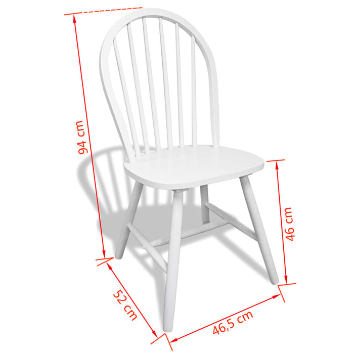 Dining room chairs 6 pcs. White rubberwood solid wood