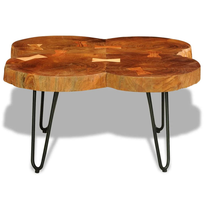 Coffee table 35 cm 4 tree slices solid wood