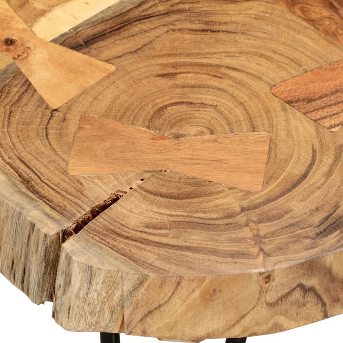 Coffee table 35 cm 4 tree slices solid wood