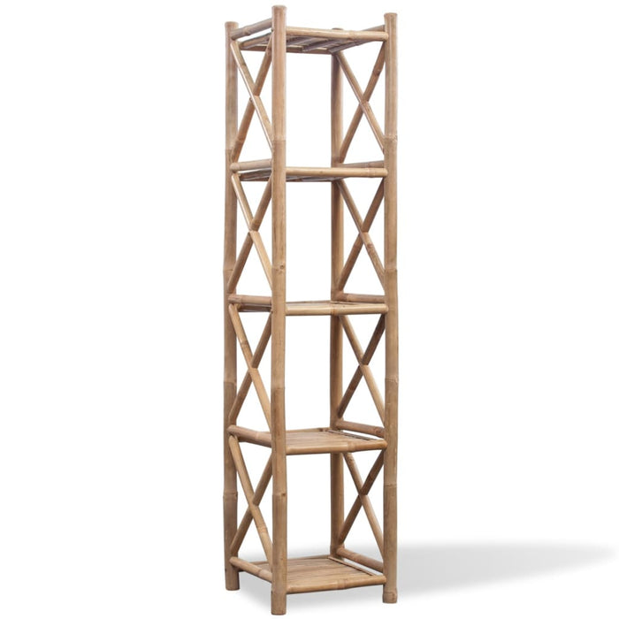 Bamboo shelf 5-tier square