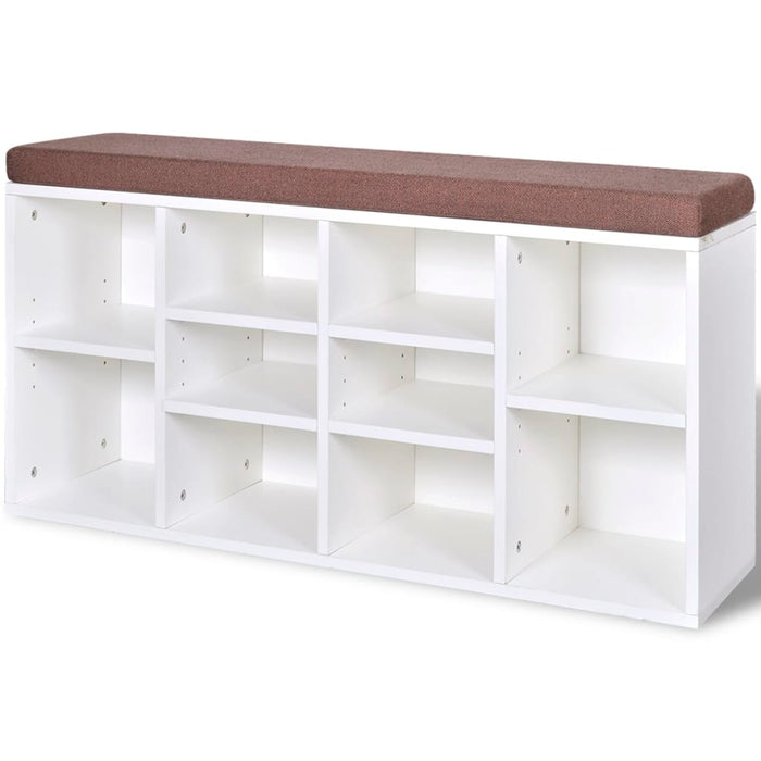 Shoe cabinet shoe bench bench 10 compartments white